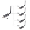 Удлинитель сигнала HDMI v1.4 по Wi-Fi до 150 метров, активный, FullHD 1080p, комплект 1 передатчик + 4 приемника, алюминий