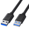 Кабель - удлинитель USB3.0, папа-папа, экранированный, 1 метр, черный