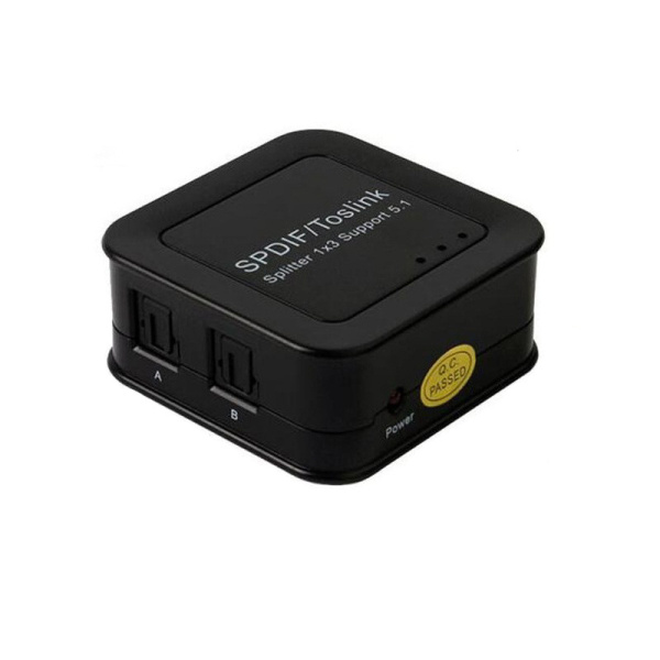 Цифровой аудио разветвитель - сплиттер 1x3 оптический (Toslink/SPDIF) MINI, черный