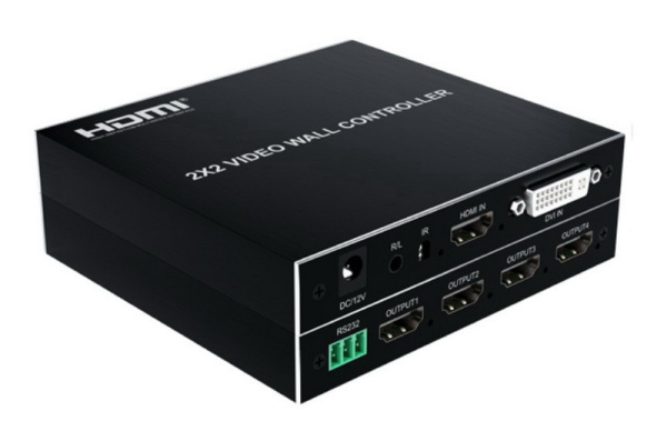 Контроллер видеостены HDMI FullHD на 4 экрана 2x2
