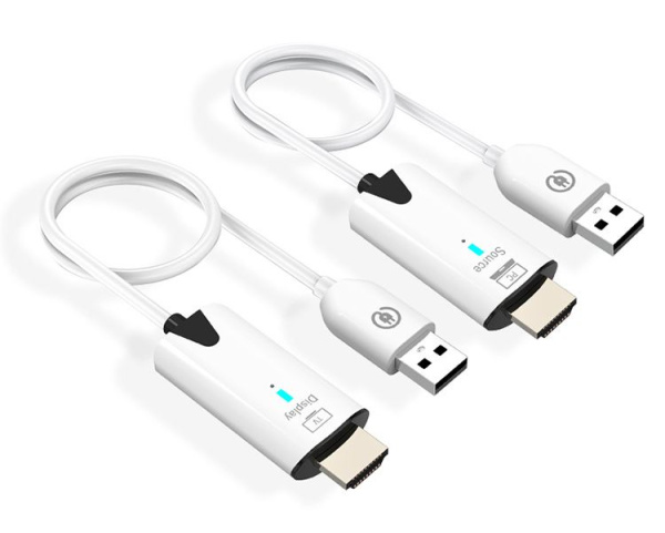 Удлинитель сигнала HDMI по Wi-Fi до 30 метров, активный, FullHD 1080p, комплект, белый