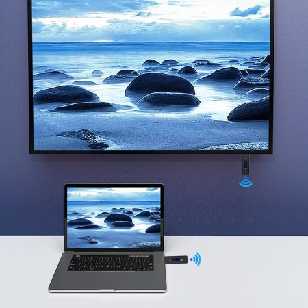Удлинитель сигнала HDMI по Wi-Fi до 60 метров, активный, FullHD 1080p, комплект, черный