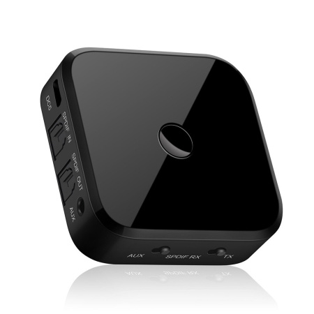 Универсальный аудио адаптер RX/TX Bluetooth v5.0 - оптика (Toslink/SPDIF) - jack 3.5mm (AUX), TX16, черный