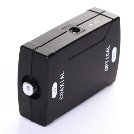 Цифровой преобразователь оптического сигнала в коаксиальный - OPTICAL (spdif, toslink) to COAXIAL, черный