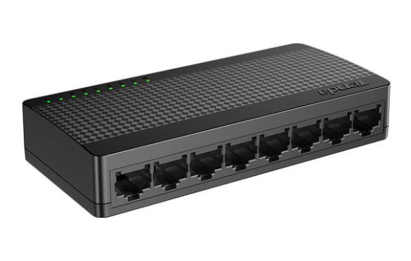 Сетевой хаб - коммутатор LAN - разветвитель RJ45 на 8 портов 10/100/1000 Мбит/с SG108M, черный