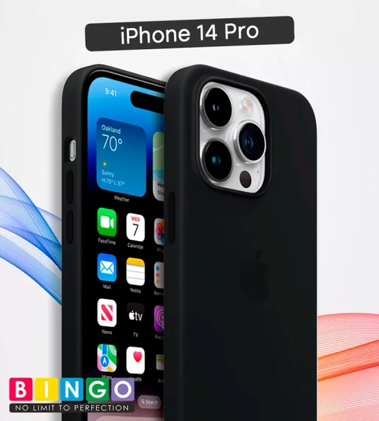 Чехол - бампер для Apple iPhone 14 Pro, Bingo Silicone Case, черный
