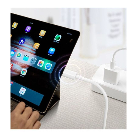 Зарядный USB дата-кабель Lightning для сверхбыстрой зарядки, 5A, 1 метр, белый