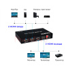 Матричный коммутатор - свитч-сплиттер 2×2 HDMI PRO, 4K 60HZ, оптика (Toslink/SPDIF), jack 3.5mm (AUX), пульт, черный
