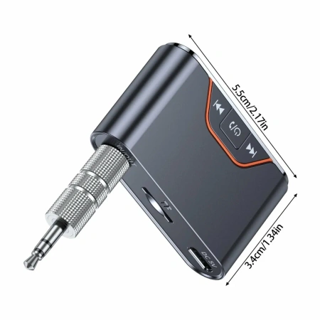 Аудио адаптер BT-107 приемник-передатчик (TX/RX) Bluetooth v5.4 - AUX 3.5мм, картридер TF, для дома и автомобиля, громкая связь (handsfree)