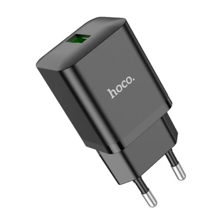 Зарядное устройство сетевое - блок питания HOCO N26, USB QC3.0, черный