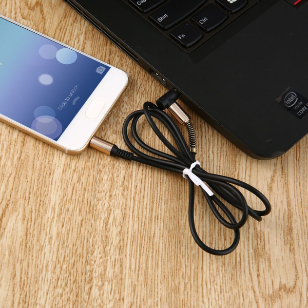 Кабель jack 3.5mm (AUX) PRO, папа-папа, 1 метр, черный