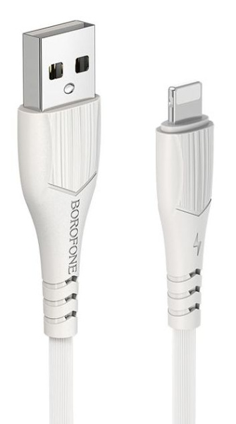 Зарядный USB дата кабель BOROFONE BX37 Lightning, 2.4A, 1м, белый
