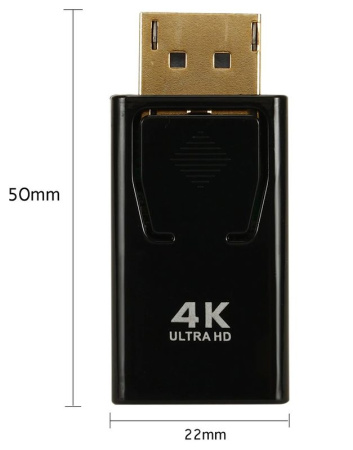 Адаптер - переходник DisplayPort - HDMI 4K mini, черный