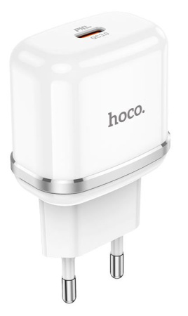 Зарядное устройство сетевое - блок питания HOCO N24, 1 USB Type-C PD20W, белый