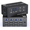 Адаптер – KVM-переключатель 4×2 DisplayPort v1.4 – 8K 60Гц / 4K 120Гц, USB3.0, алюминий