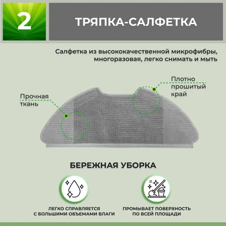 Набор аксессуаров Medium для робота-пылесоса Xiaomi Mi Robot Vacuum-Mop 2 Pro (MJST1SHW), белые боковые щетки