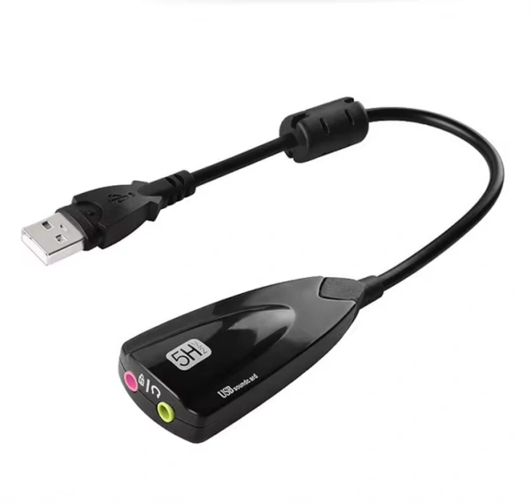 Звуковой адаптер - внешняя звуковая карта USB 3D 5HV2 2.1/7.1-канальная, черный