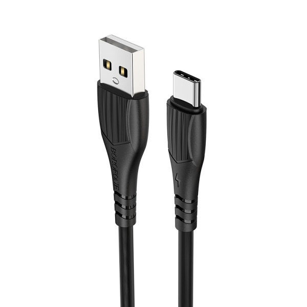 Зарядный USB дата кабель BOROFONE BX37 Type-C , 3.0A, 1м, черный