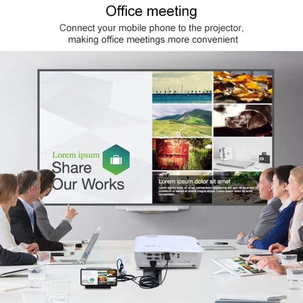 Кабель HDMI - MicroUSB - USB3.1 Type-C - Lightning для подключения смартфона к телевизору, 1,8 метра, черный