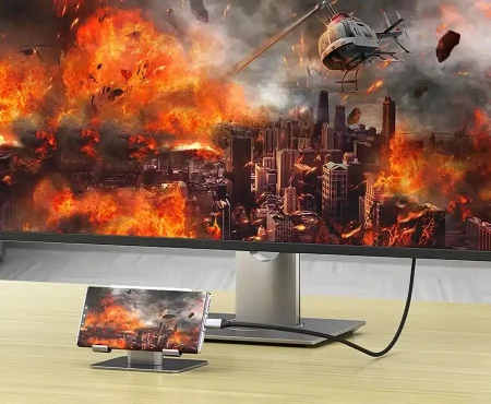 Кабель USB 3.1 Type-C – DisplayPort v1.4 (DP1.4) – 8K 60Гц / 4K 144Гц / 2K 240Гц, алюминий, двойное экранирование, 2 метра