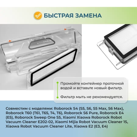 Фильтры для робота-пылесоса Roborock Xiaowa E2, 2 штуки