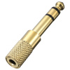 Адаптер - переходник jack 6.5mm - jack 3.5mm (AUX), золото